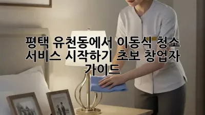 평택 유천동에서 이동식 청소 서비스 시작하기: 초보 창업자 가이드